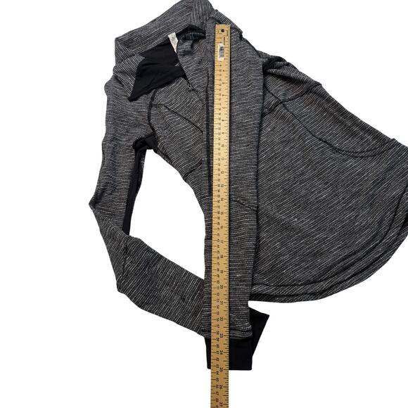 LULULEMON Base Runner Half-Zip Sweater Grey and Black Herringbone Size 4 - Picture 14 of 16
